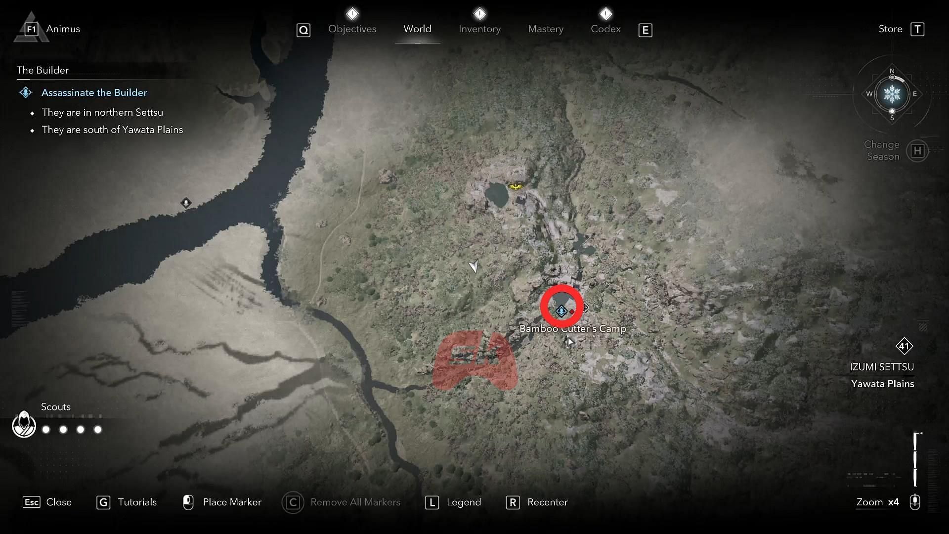 The Builder's location on the map (Image via Sportskeeda Gaming // Ubisoft)